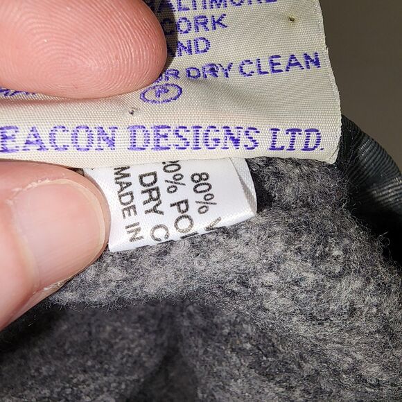 Vintage Bebhinn Marten Grey Cropped Tie Front Irish Wool Blend Cardigan Size M - Picture 9 of 11